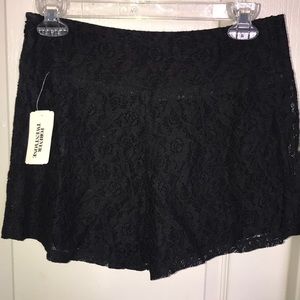 Black lace shorts